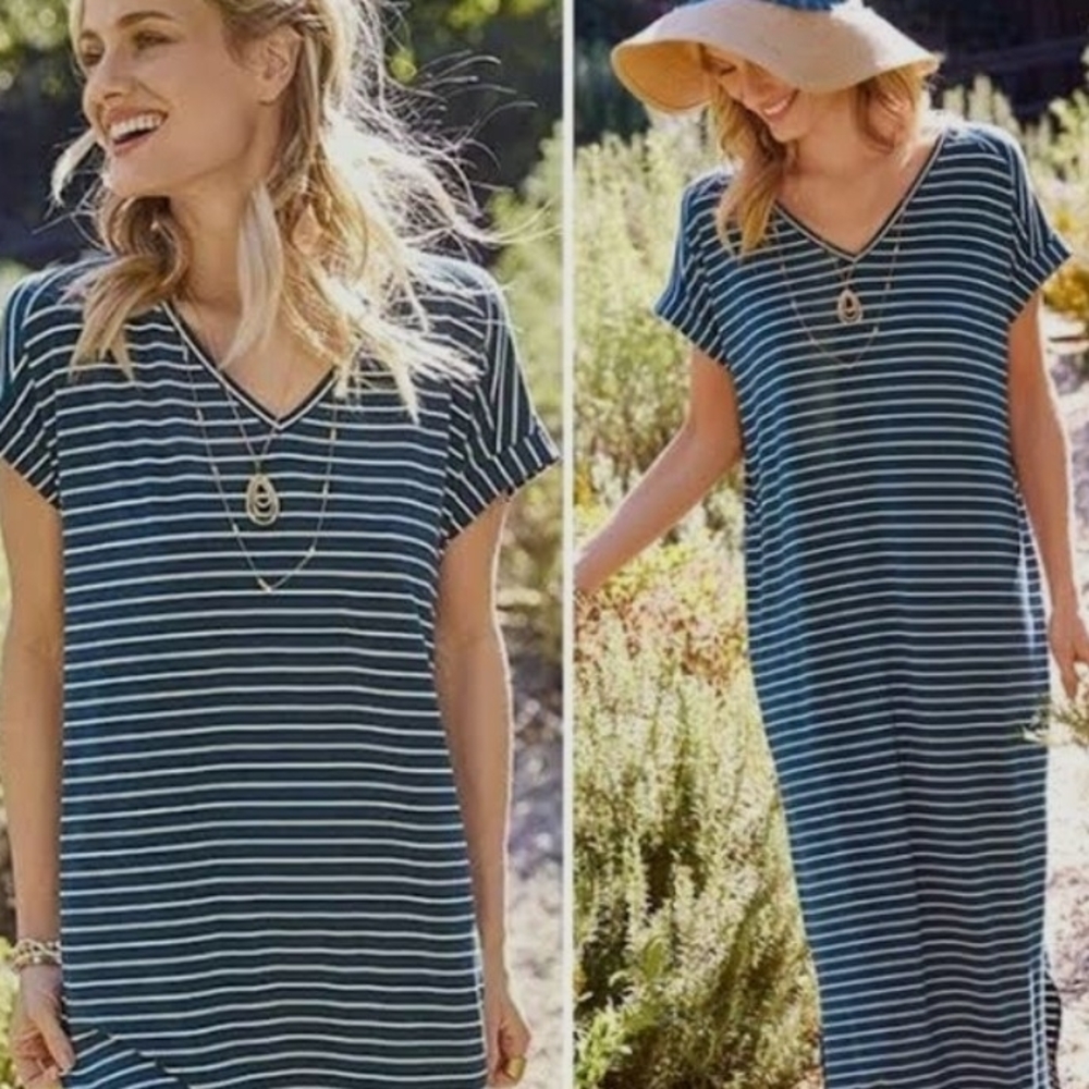 Matilda‎ Jane Striped Navy and White Maxi Dress